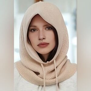 Khaki Colored Hood & Neck Slouch